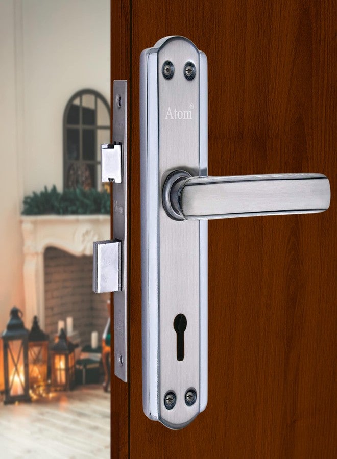 Atom Heavy Duty Mortice Door Handle Set with Lock Body | Chrome Plated Finish | 6 Lever Double Stage Lockset for Door, Bathroom, Bedroom, Living Room with 3 Keys - Image 1